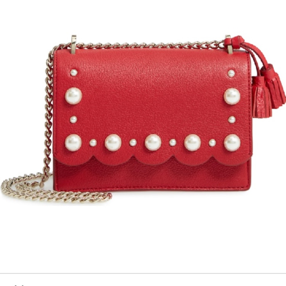 Kate Spade red hayes street pearl hazel bag - Picture 1 of 8